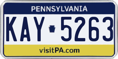 PA license plate KAY5263