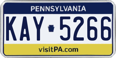 PA license plate KAY5266