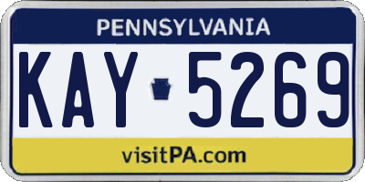 PA license plate KAY5269