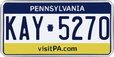 PA license plate KAY5270
