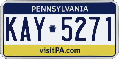 PA license plate KAY5271