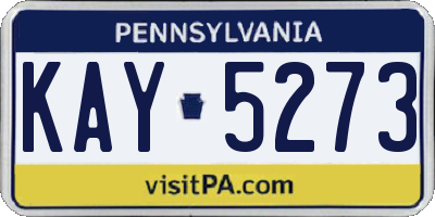 PA license plate KAY5273