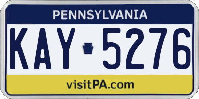 PA license plate KAY5276
