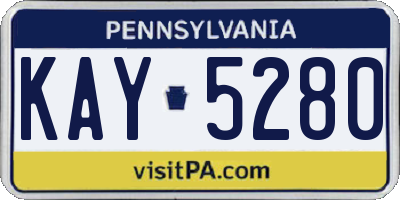 PA license plate KAY5280