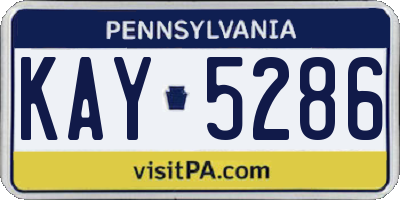 PA license plate KAY5286