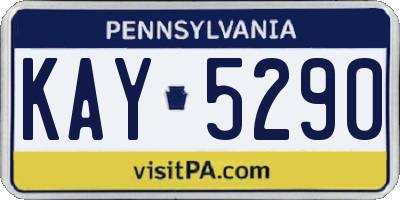PA license plate KAY5290
