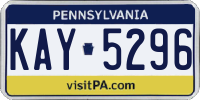 PA license plate KAY5296