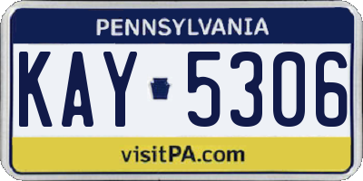 PA license plate KAY5306