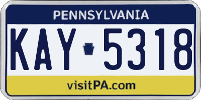PA license plate KAY5318