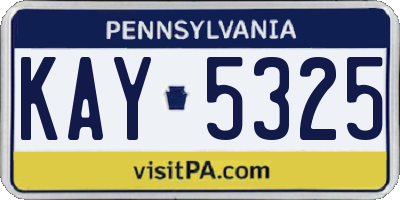 PA license plate KAY5325