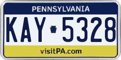 PA license plate KAY5328
