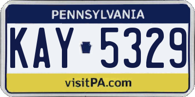 PA license plate KAY5329
