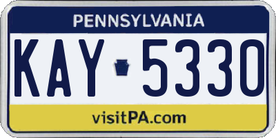 PA license plate KAY5330