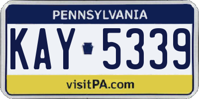 PA license plate KAY5339