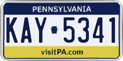PA license plate KAY5341
