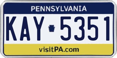 PA license plate KAY5351