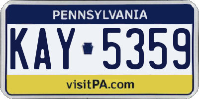 PA license plate KAY5359