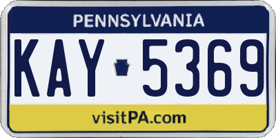 PA license plate KAY5369