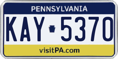 PA license plate KAY5370
