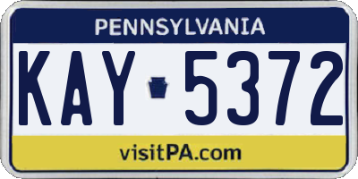 PA license plate KAY5372