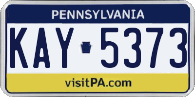 PA license plate KAY5373