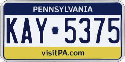 PA license plate KAY5375