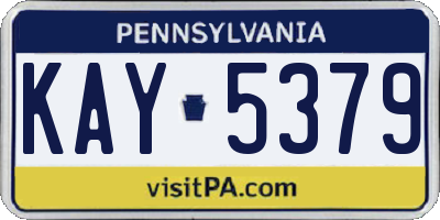 PA license plate KAY5379