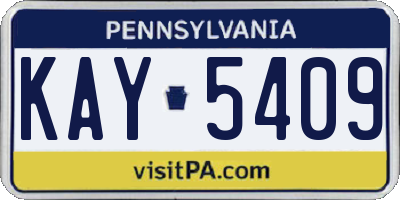 PA license plate KAY5409