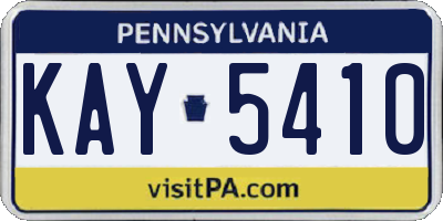 PA license plate KAY5410