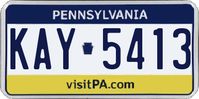 PA license plate KAY5413