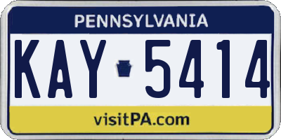 PA license plate KAY5414