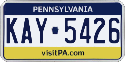 PA license plate KAY5426