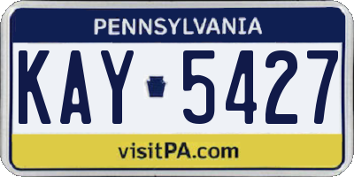 PA license plate KAY5427
