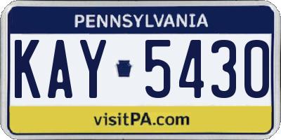 PA license plate KAY5430