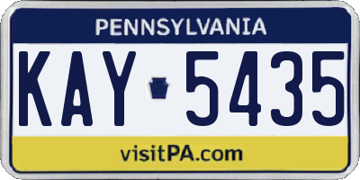 PA license plate KAY5435