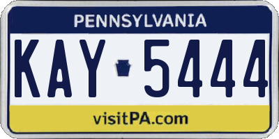 PA license plate KAY5444