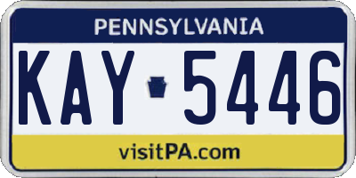 PA license plate KAY5446