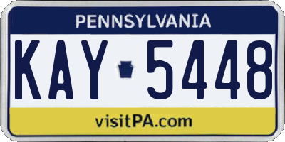 PA license plate KAY5448
