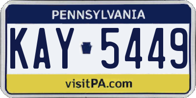 PA license plate KAY5449