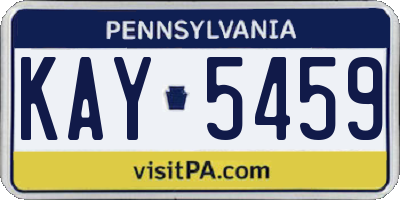 PA license plate KAY5459
