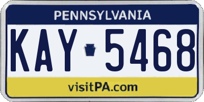 PA license plate KAY5468