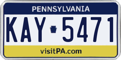 PA license plate KAY5471