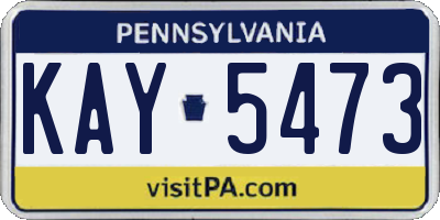 PA license plate KAY5473