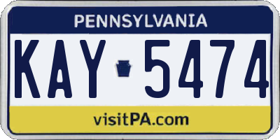 PA license plate KAY5474