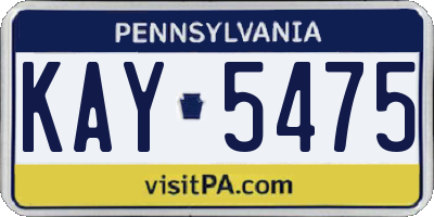 PA license plate KAY5475