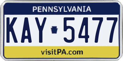 PA license plate KAY5477