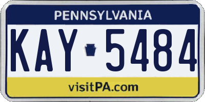 PA license plate KAY5484