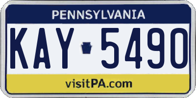 PA license plate KAY5490