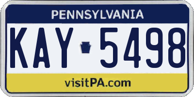 PA license plate KAY5498