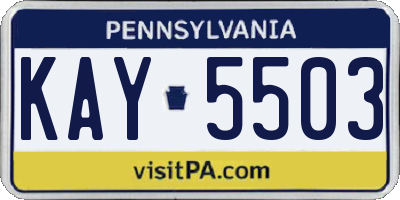 PA license plate KAY5503